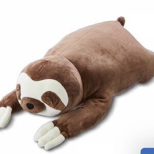 Plush Sloth Pillow Toy - Brown Soft Comforter